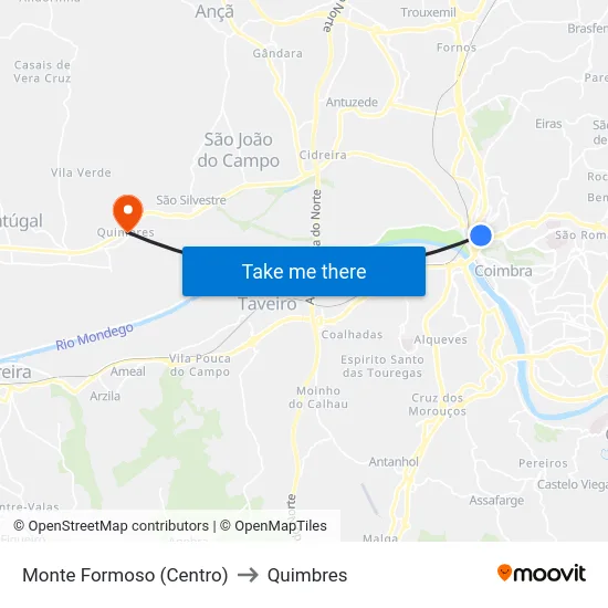 Monte Formoso (Centro) to Quimbres map