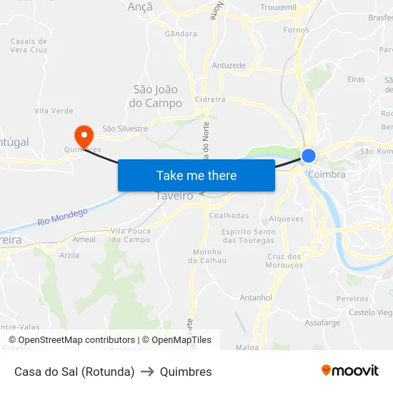 Casa do Sal (Rotunda) to Quimbres map