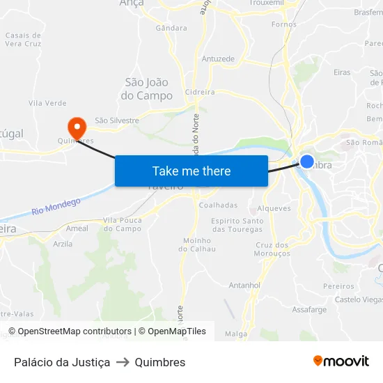 Palácio da Justiça to Quimbres map