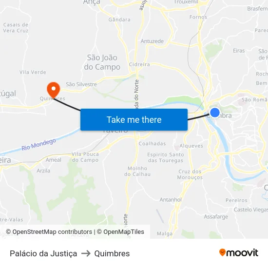 Palácio da Justiça to Quimbres map