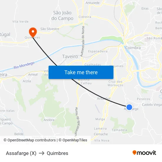 Assafarge (X) to Quimbres map