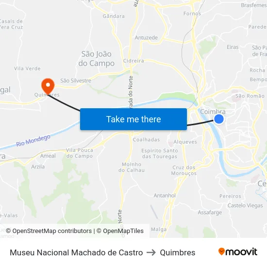 Museu Nacional Machado de Castro to Quimbres map