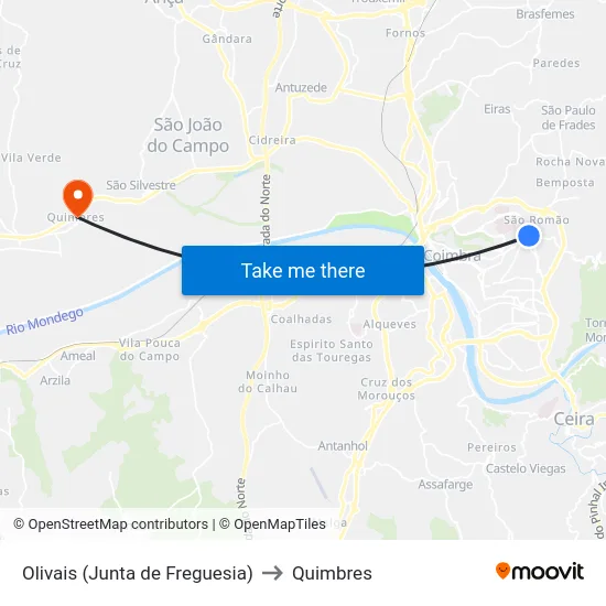 Olivais (Junta de Freguesia) to Quimbres map
