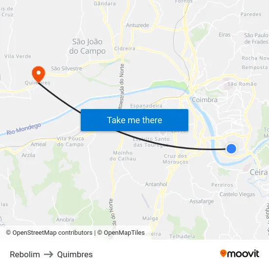 Rebolim to Quimbres map