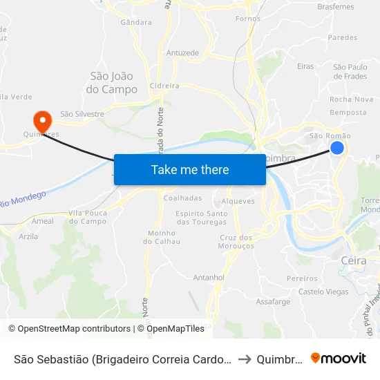 São Sebastião (Brigadeiro Correia Cardoso) to Quimbres map