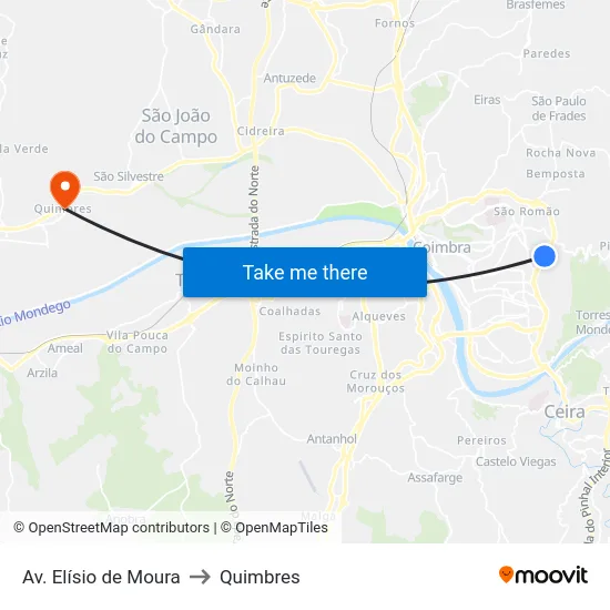 Av. Elísio de Moura to Quimbres map