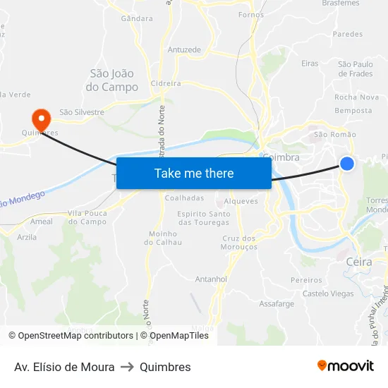 Av. Elísio de Moura to Quimbres map