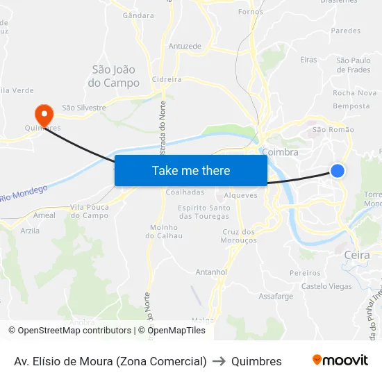 Av. Elísio de Moura (Zona Comercial) to Quimbres map