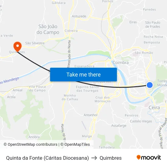 Quinta da Fonte (Cáritas Diocesana) to Quimbres map