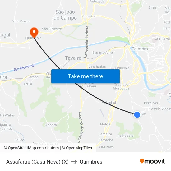 Assafarge (Casa Nova) (X) to Quimbres map