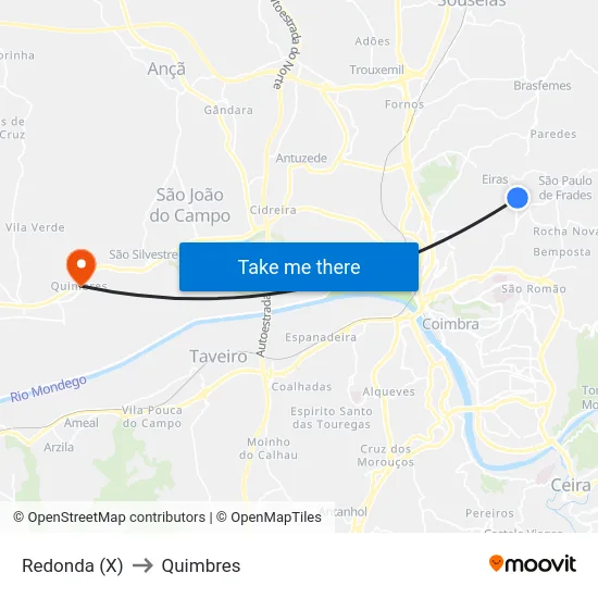 Redonda (X) to Quimbres map