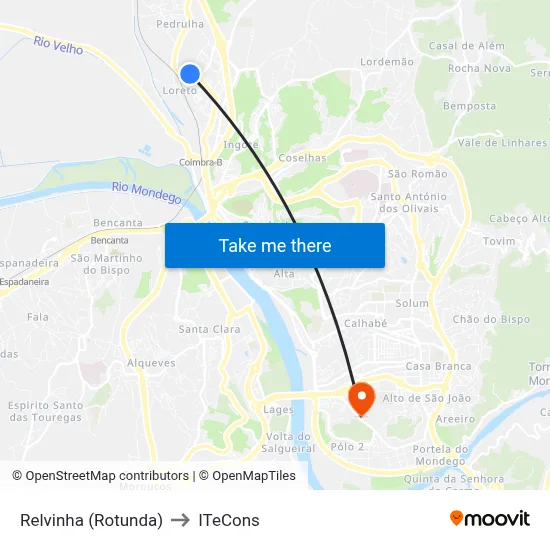 Relvinha (Rotunda) to ITeCons map
