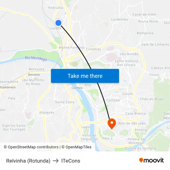 Relvinha (Rotunda) to ITeCons map