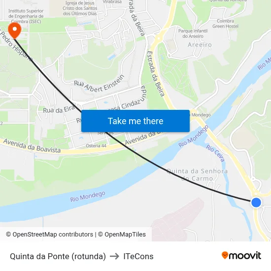 Quinta da Ponte (rotunda) to ITeCons map
