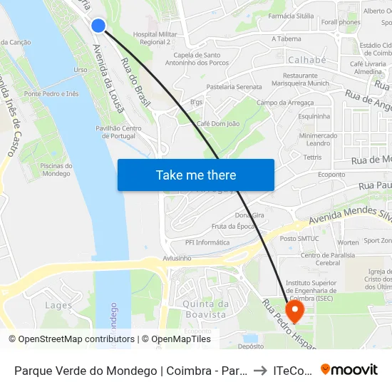 Parque Verde do Mondego | Coimbra - Parque to ITeCons map