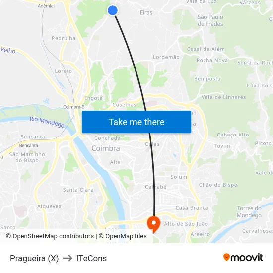 Pragueira (X) to ITeCons map