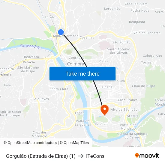 Gorgulão (Estrada de Eiras) (1) to ITeCons map