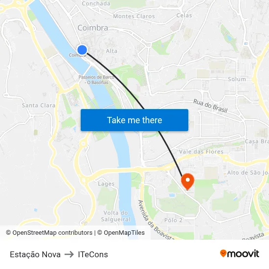 Estação Nova to ITeCons map