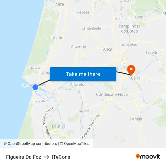 Figueira Da Foz to ITeCons map