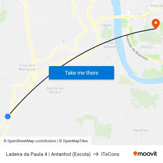 Ladeira da Paula 4 | Antanhol (Escola) to ITeCons map