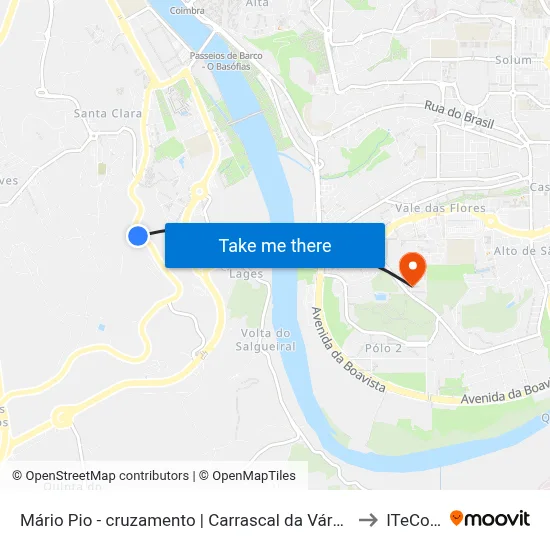 Mário Pio - cruzamento | Carrascal da Várzea (X) to ITeCons map