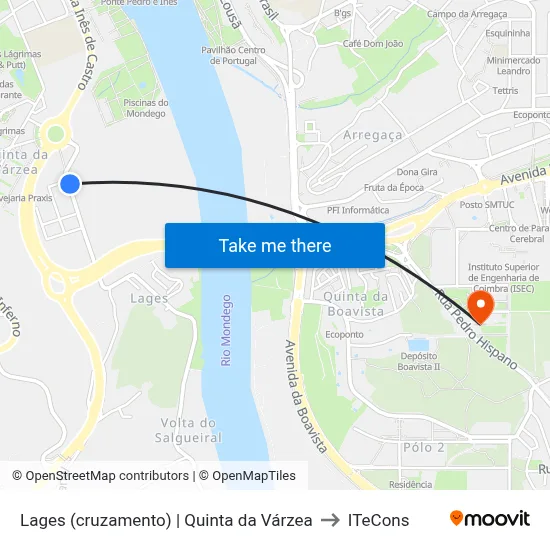 Lages (cruzamento) | Quinta da Várzea to ITeCons map