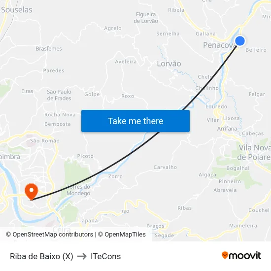 Riba de Baixo (X) to ITeCons map