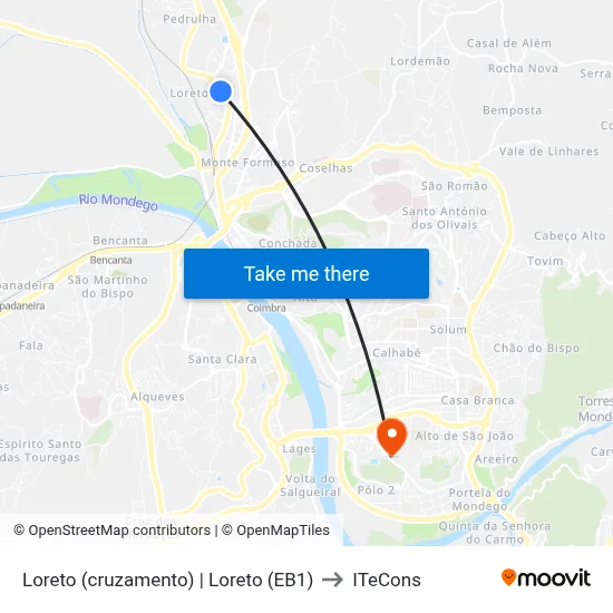 Loreto (cruzamento) | Loreto (EB1) to ITeCons map