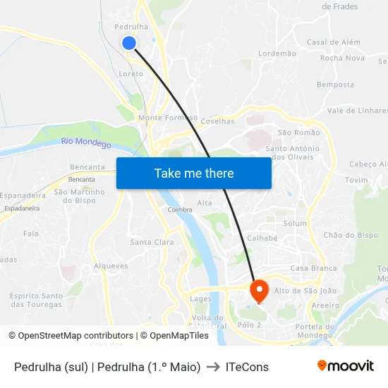 Pedrulha (sul) | Pedrulha (1.º Maio) to ITeCons map