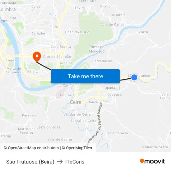 São Frutuoso (Beira) to ITeCons map