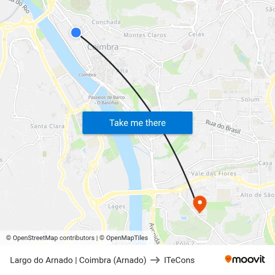 Largo do Arnado | Coimbra (Arnado) to ITeCons map