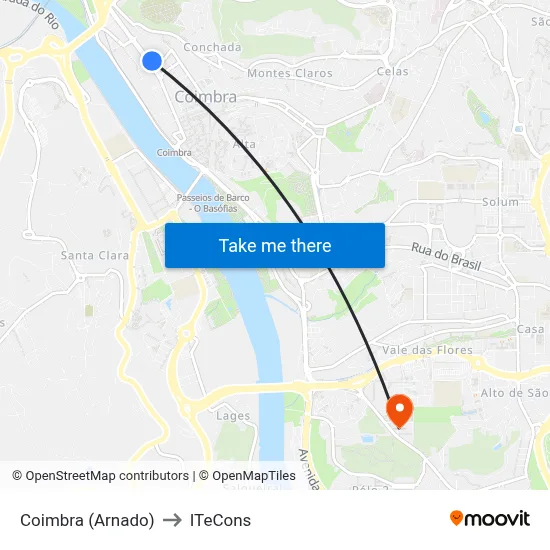 Coimbra (Arnado) to ITeCons map