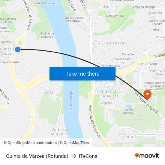Quinta da Várzea (Rotunda) to ITeCons map