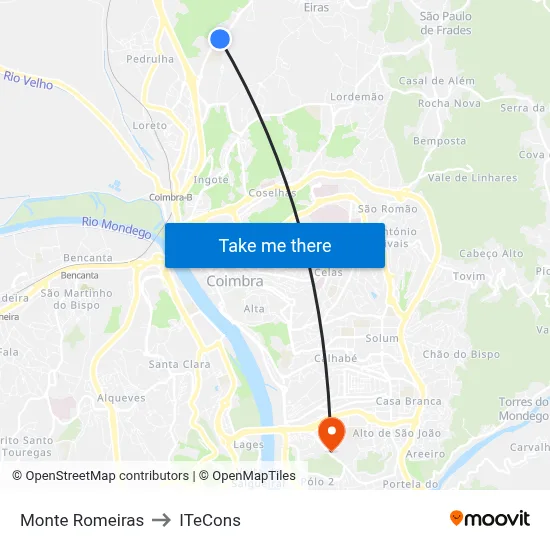 Monte Romeiras to ITeCons map
