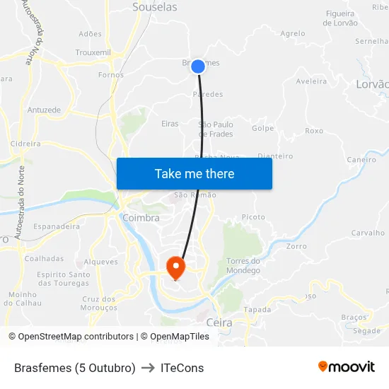 Brasfemes (5 Outubro) to ITeCons map