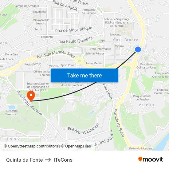 Quinta da Fonte to ITeCons map