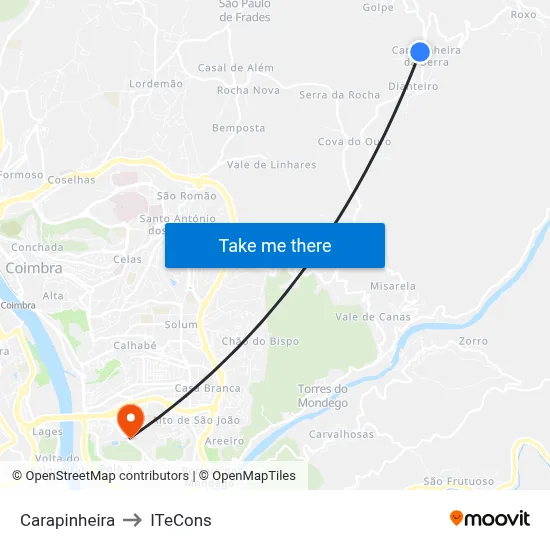 Carapinheira to ITeCons map