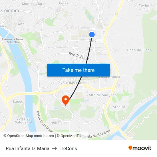 Rua Infanta D. Maria to ITeCons map