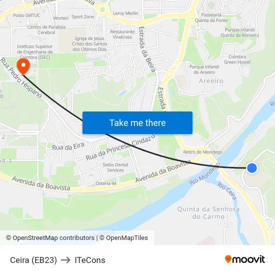 Ceira (EB23) to ITeCons map