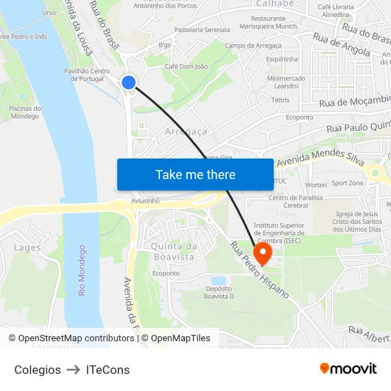 Colegios to ITeCons map