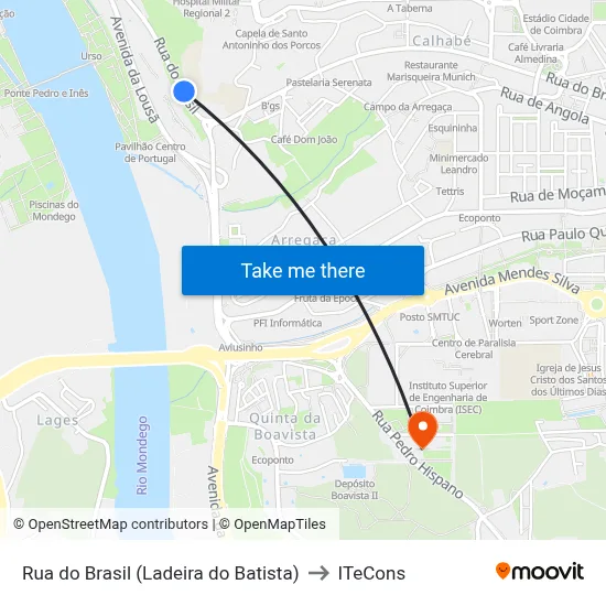 Rua do Brasil (Ladeira do Batista) to ITeCons map