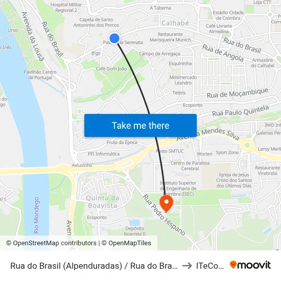 Rua do Brasil (Alpenduradas) / Rua do Brasil 3 to ITeCons map
