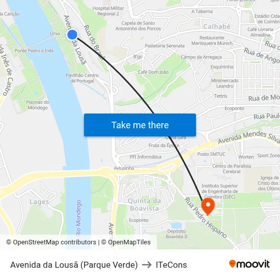 Avenida da Lousã (Parque Verde) to ITeCons map