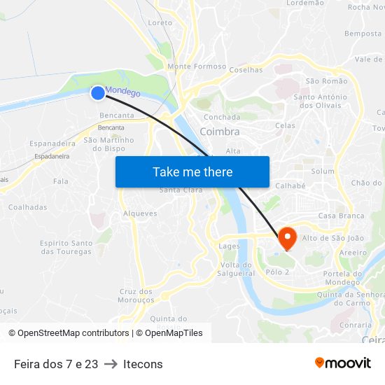 Feira dos 7 e 23 to Itecons map