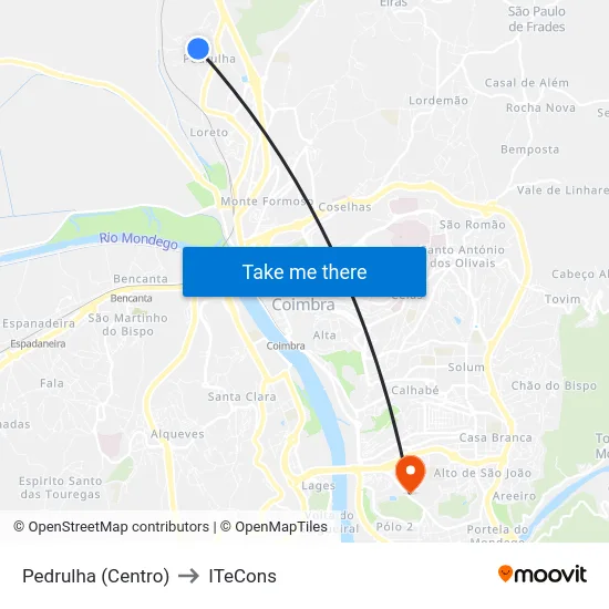 Pedrulha (Centro) to ITeCons map