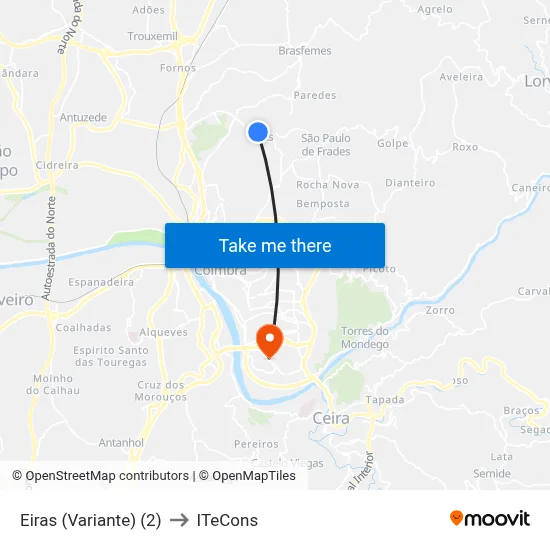 Eiras (Variante) (2) to ITeCons map