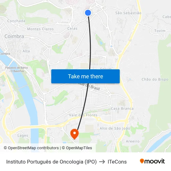Instituto Português de Oncologia (IPO) to ITeCons map