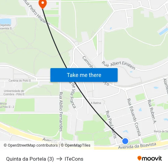 Quinta da Portela (3) to ITeCons map