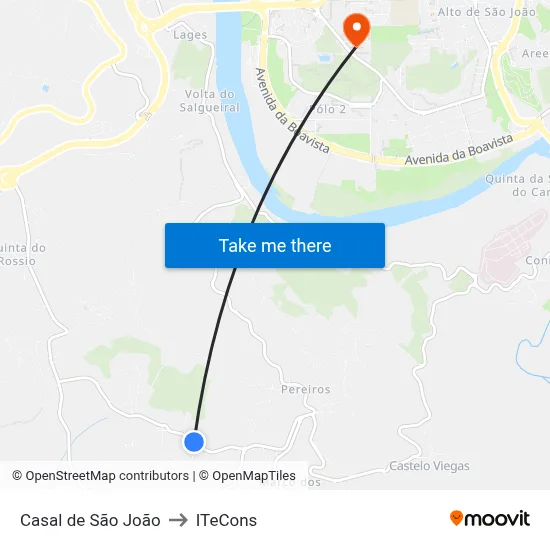Casal de São João to ITeCons map