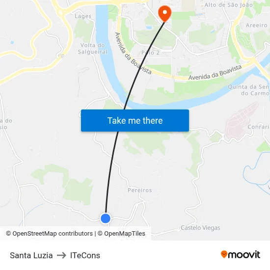 Santa Luzia to ITeCons map